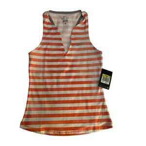 Nike Dri-Fit Womens V Neck Striped Tank Top Tennis Pickleball Sz Small NWT $45